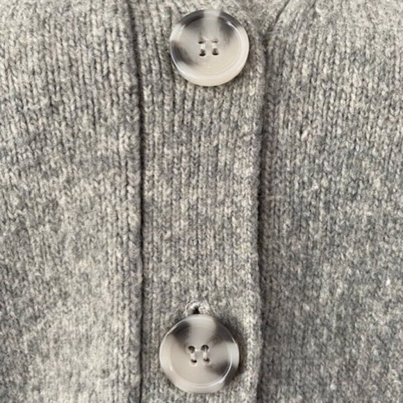 RACHEL ZOE Button Front Raw Hem Cardigan Sweater Gray Medium - Picture 8 of 11
